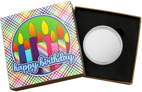 SilverTowne Natural Kraft Paper Gift Box with Happy Birthday Candles Box Sleeve